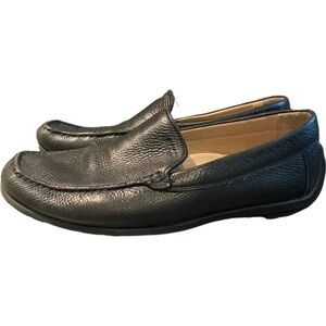 Ecco Driving Loafers Black Pebbled Leather size 9.5